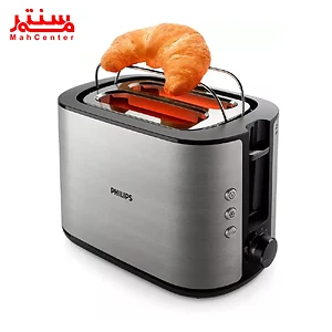 یک توستر فیلیپس با نام تجاری ماه سنتر با یک کروسان در داخل آن.
